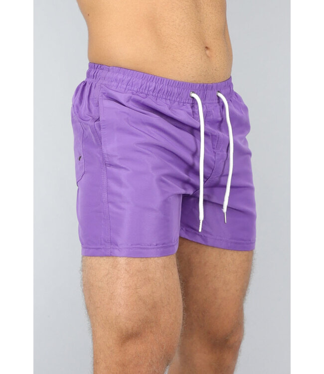 Paarse Heren Zwembroek met Witte Touwtjes