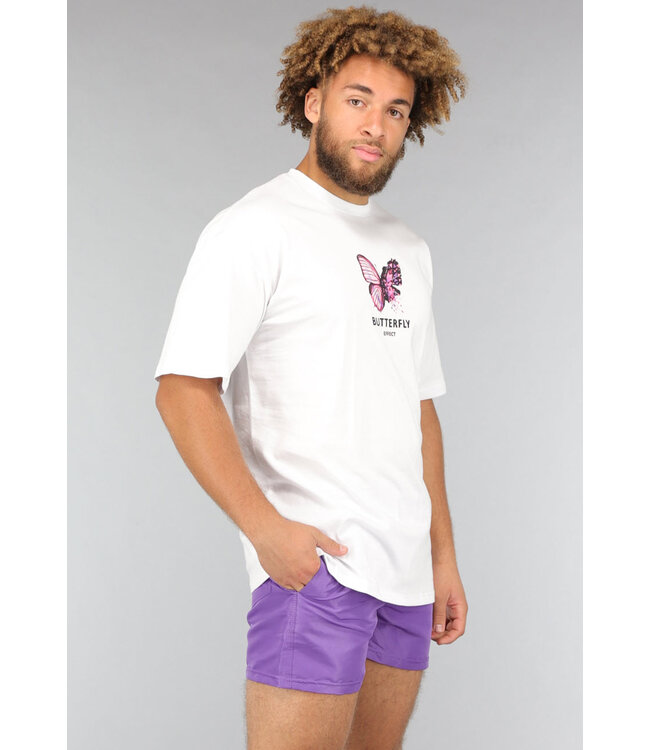 Paarse Heren Zwembroek met Witte Touwtjes