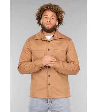 Camel Heren Jas met Suèdelook