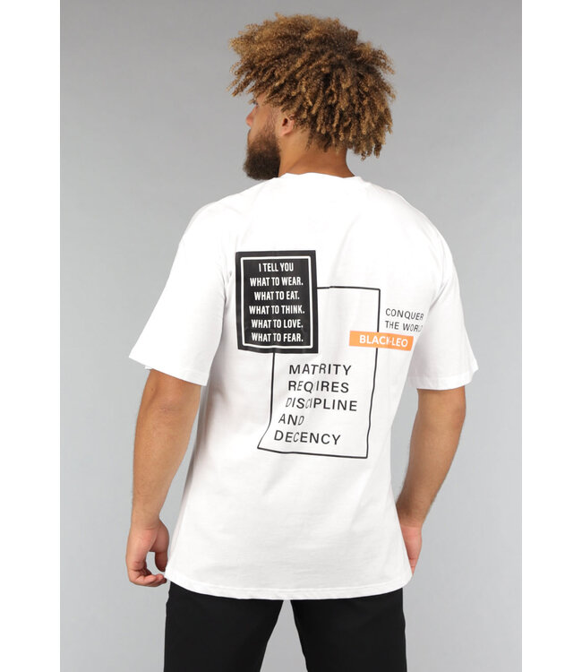 Wit Oversized Heren Quote T Shirt