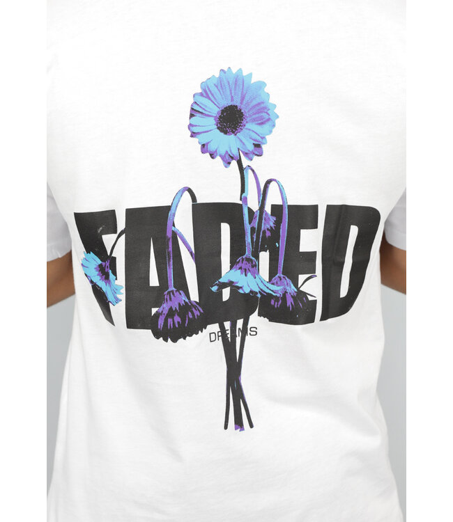 Wit Heren Shirt met Faded Dreams Tekst