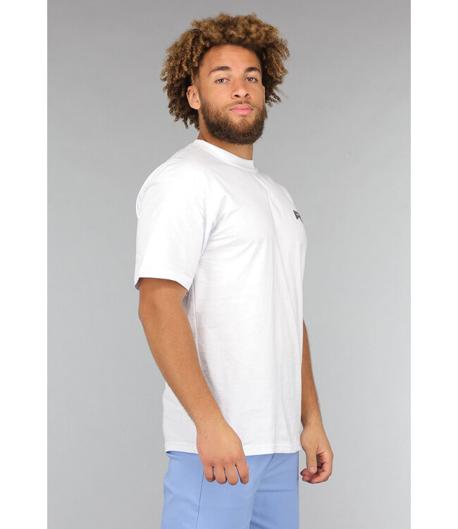 Wit Katoenen Heren Shirt met Fly Opdruk