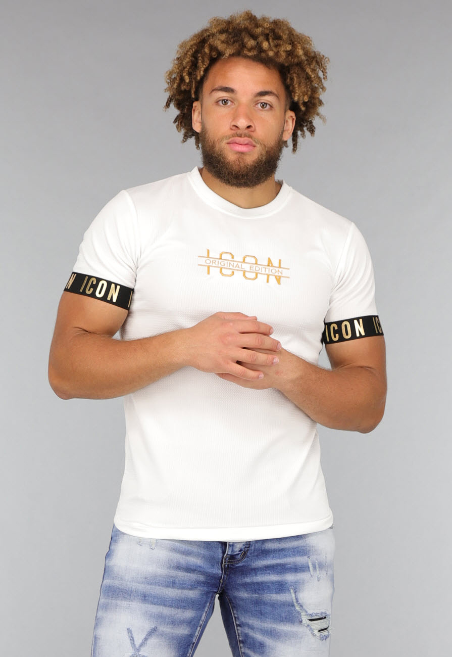 Wit met Goud Heren T Shirt