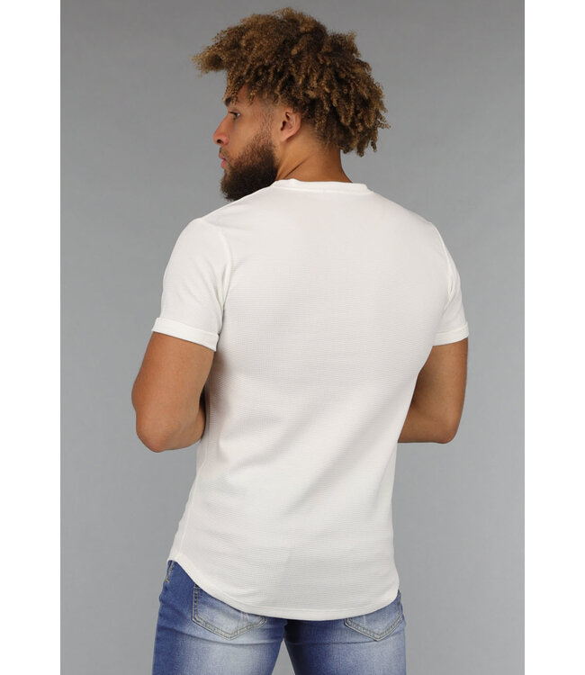 Wit Heren T Shirt met Neon Opdruk