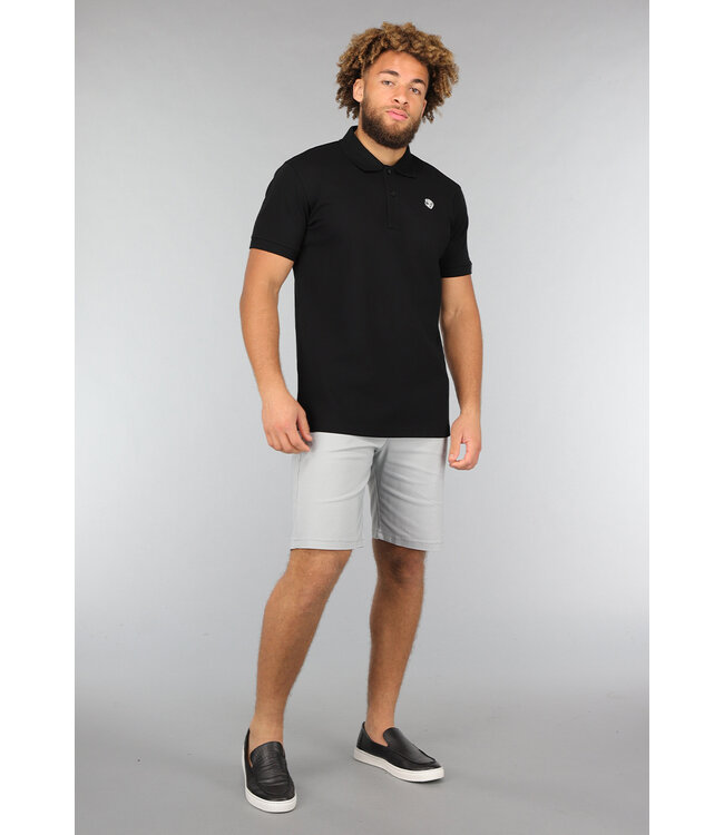 Lichtgrijze Korte Pantalon met Sierzakken