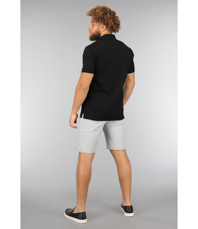 Lichtgrijze Korte Pantalon met Sierzakken