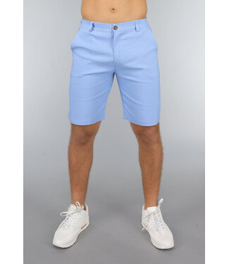 Lichtblauwe Heren Stretch Pantalon Short