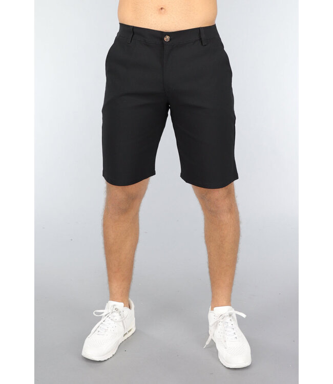 Zwarte Pantalon Heren Short met Lusjes