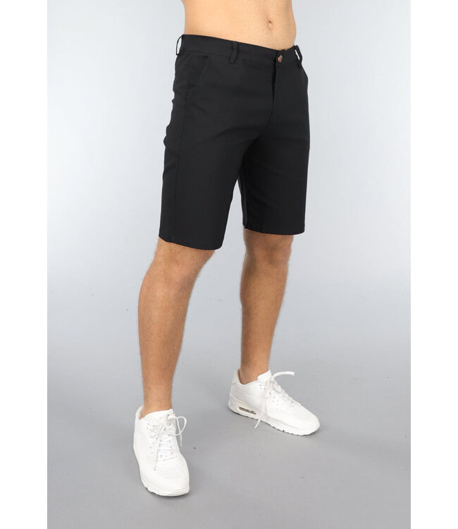Zwarte Pantalon Heren Short met Lusjes
