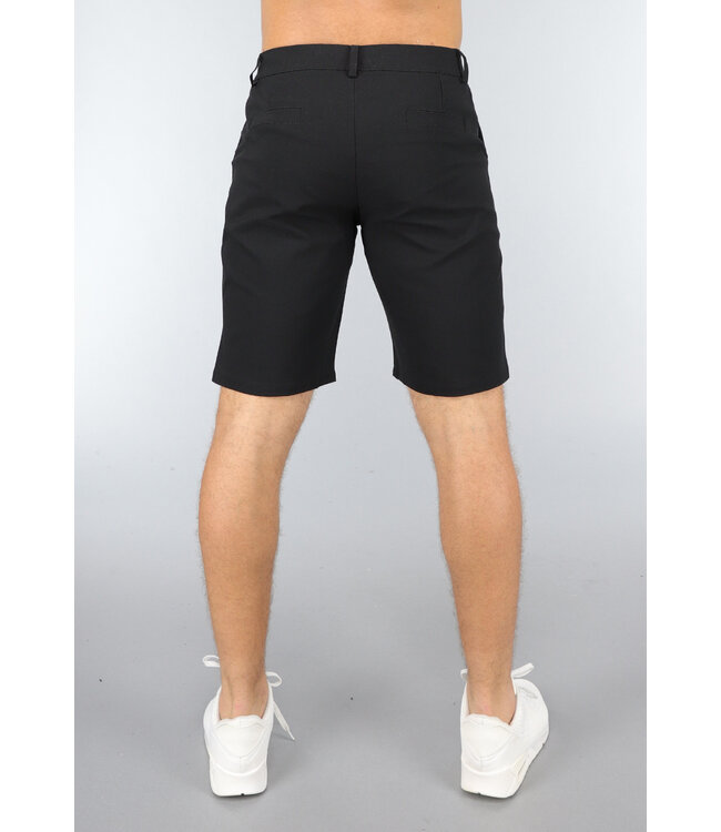 Zwarte Pantalon Heren Short met Lusjes