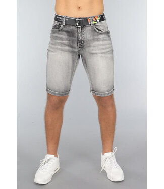 Grijze Heren Short met Acid Wash