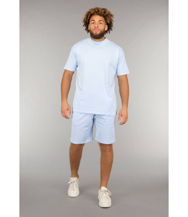 Lichtblauwe Comfortabele Co Ord Short Set