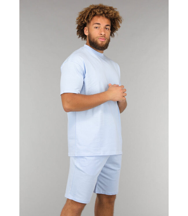 Lichtblauwe Comfortabele Co Ord Short Set