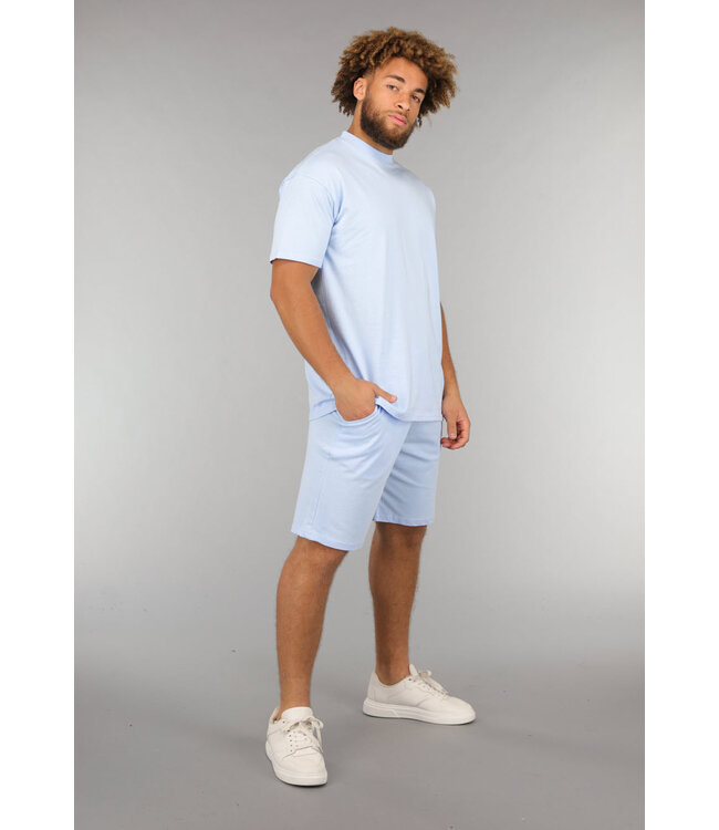 Lichtblauwe Comfortabele Co Ord Short Set