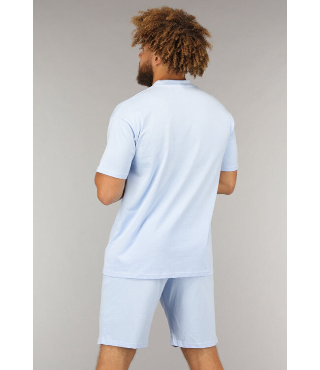 Lichtblauwe Comfortabele Co Ord Short Set