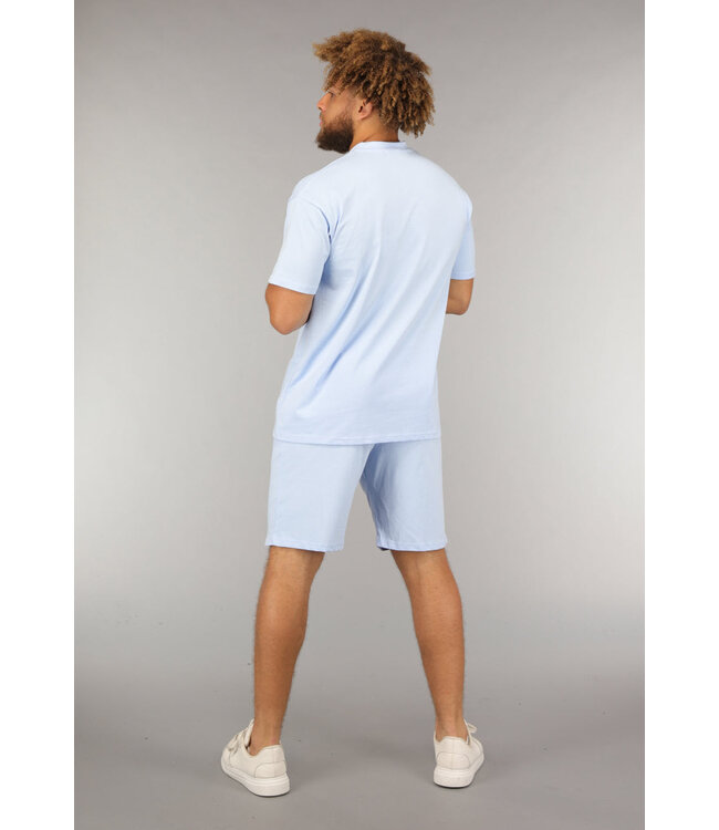 Lichtblauwe Comfortabele Co Ord Short Set