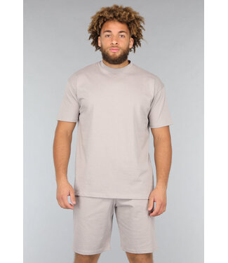 Stone Grey Katoenen Heren Short Set