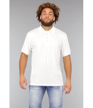 Witte Heren Button Up Shirt in Rib Patroon