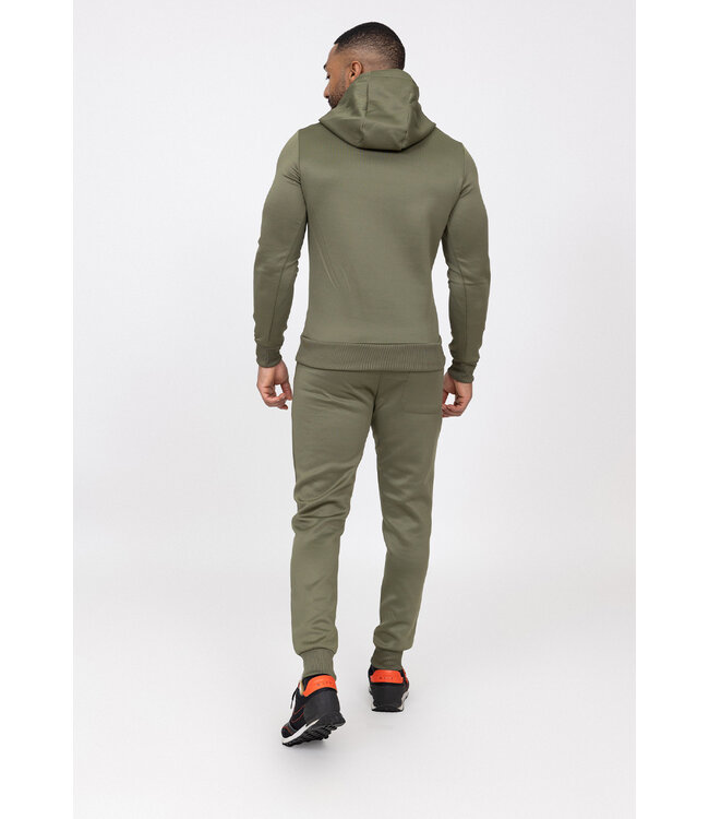 Khaki Heren Jogging Set met Opdruk