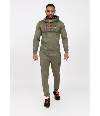 Khaki Heren Jogging Set met Opdruk