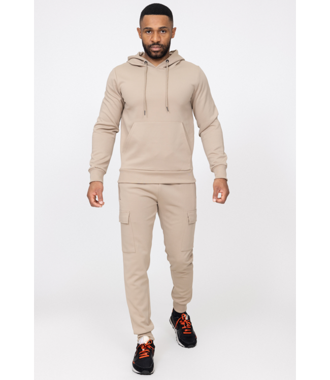 Beige Heren Cargo Jogger Set