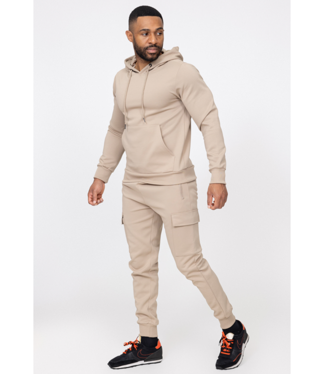 Beige Heren Cargo Jogger Set