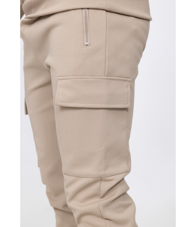 Beige Heren Cargo Jogger Set