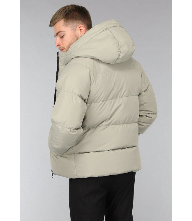 Korte Gewatteerde Khaki Heren Winterjas