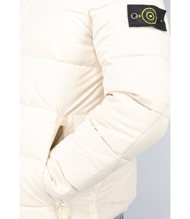Beige Heren Puffer Jas met Capuchon