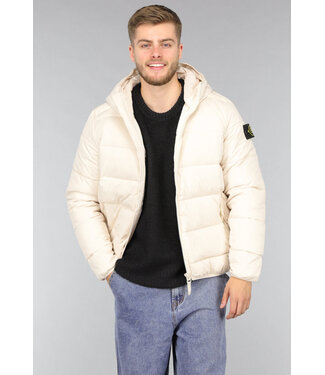 Beige Heren Puffer Jas met Capuchon