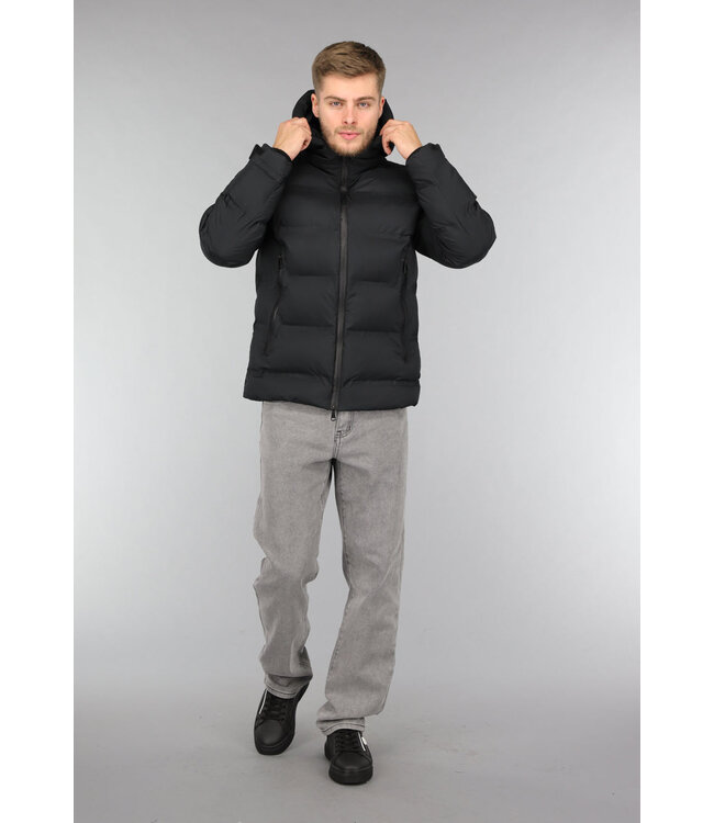 Zwart Heren Winterjack met Ritssluiting