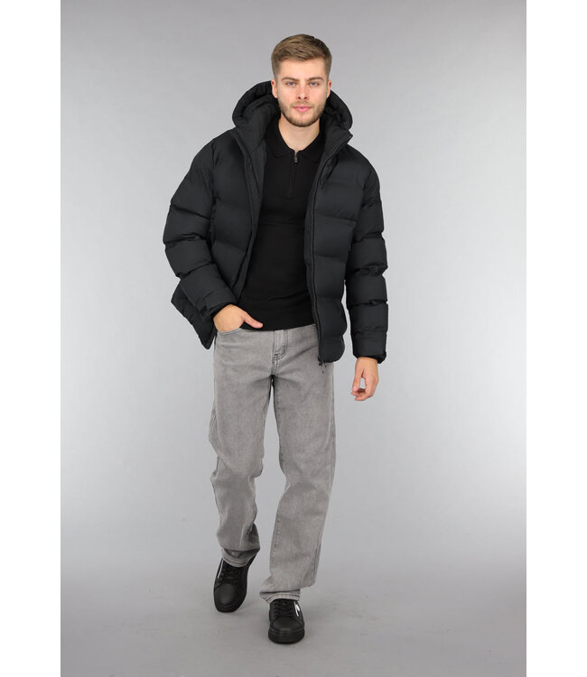 Zwart Heren Winterjack met Ritssluiting
