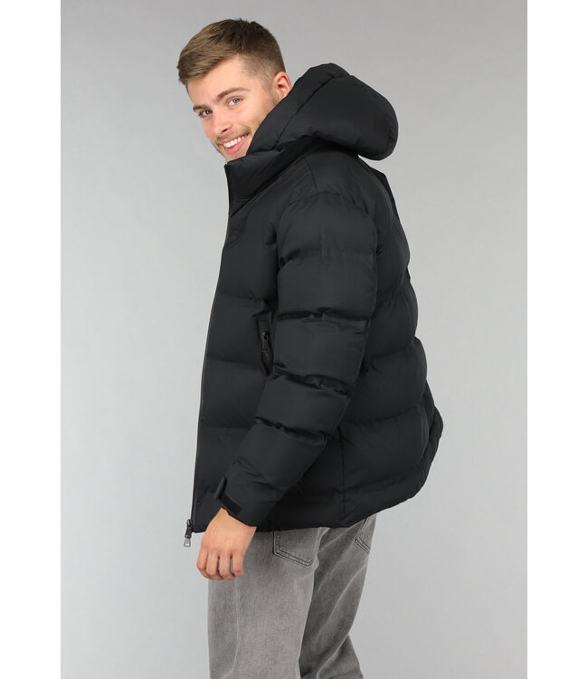 Zwart Heren Winterjack met Ritssluiting