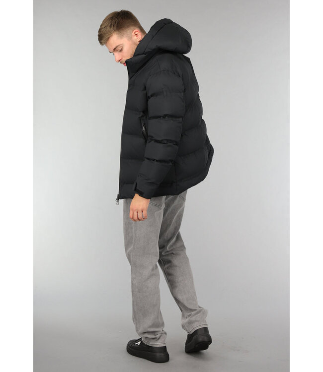 Zwart Heren Winterjack met Ritssluiting
