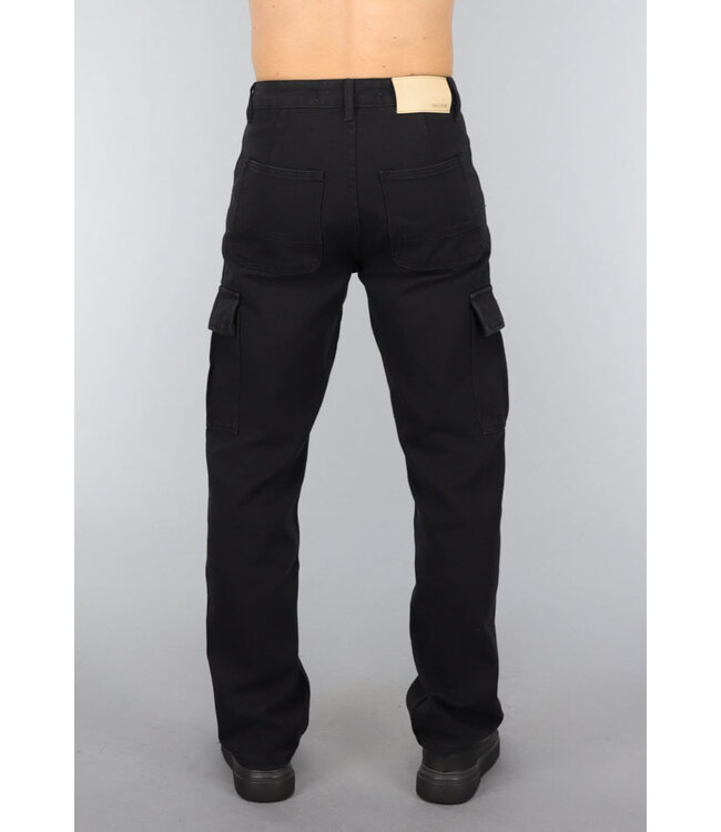 Zwarte Denim Heren Cargo Jeans