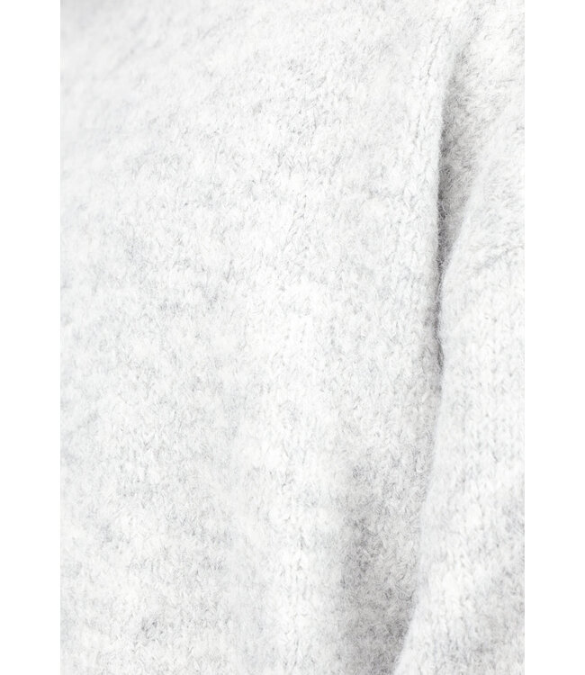 Lichtgrijze Gebreide Heren Pullover