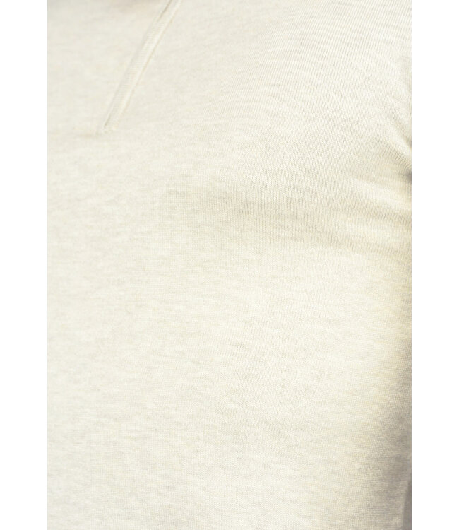 Beige Heren Polo met Lange Mouwen