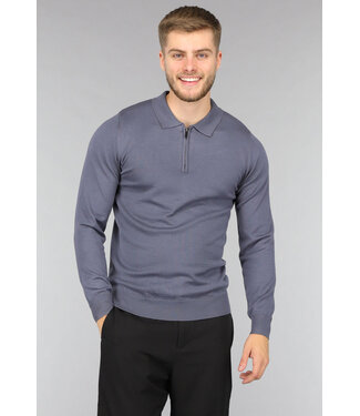Blauwe Heren Polo Trui