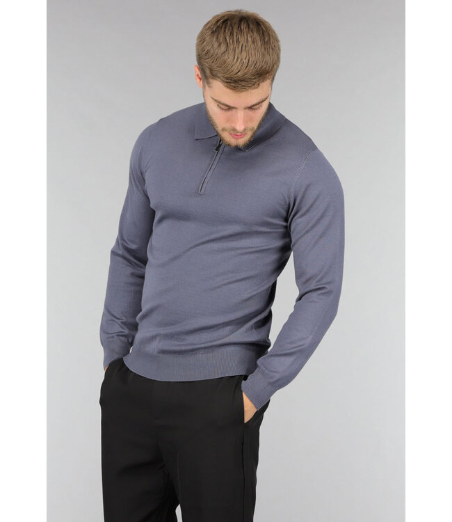 Blauwe Heren Polo Trui