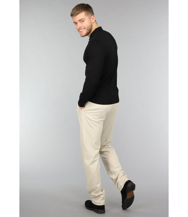 Zwarte Longsleeve Heren Polo