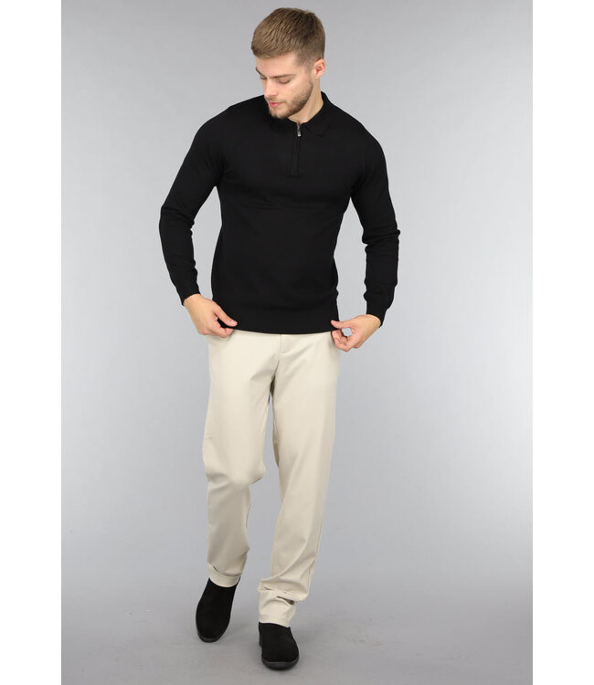 Zwarte Longsleeve Heren Polo