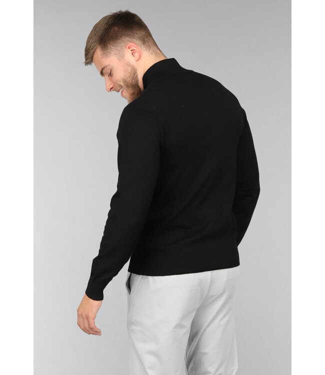 Zwart Gebreid Heren Vest met Ritssluiting