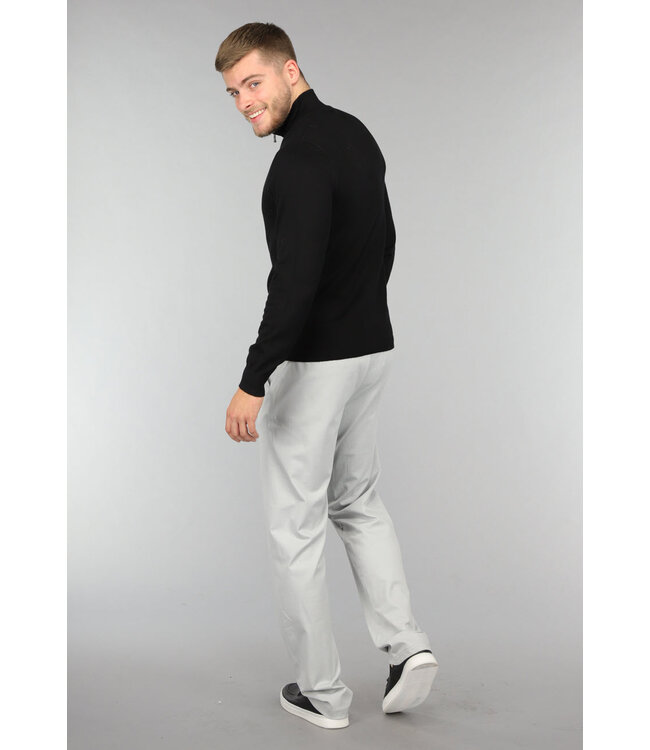 Zwart Gebreid Heren Vest met Ritssluiting