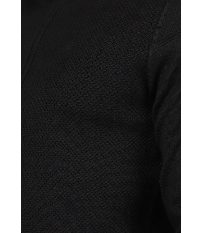 Zwart Gebreid Heren Vest met Ritssluiting