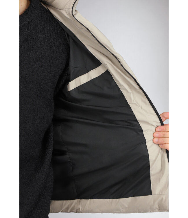 Beige Heren Winterjas van Dons