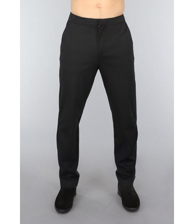 Zwarte Heren Pantalon met Elastische Taille