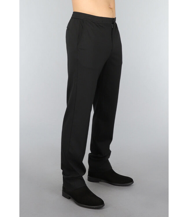 Zwarte Heren Pantalon met Elastische Taille