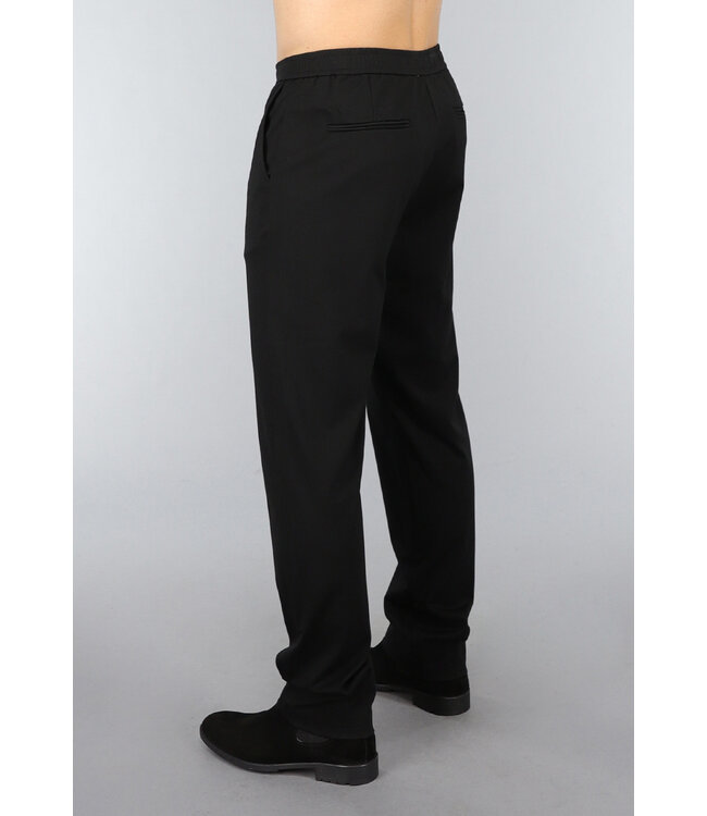 Zwarte Heren Pantalon met Elastische Taille