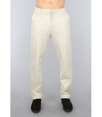 Beige Mannen Pantalon met Stretch
