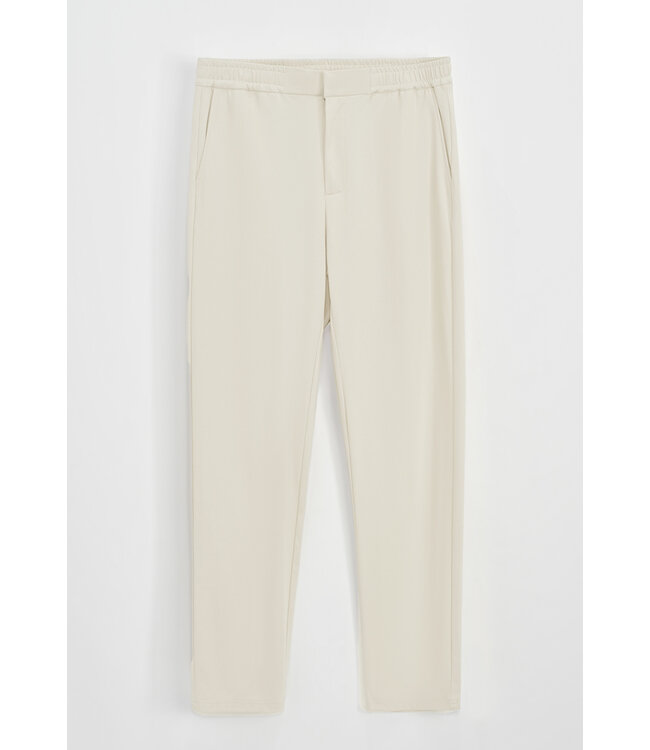 Beige Mannen Pantalon met Stretch
